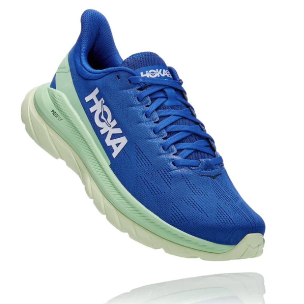 Hoka Men's Mach 4 Running Shoe - Blue/Green - Size 10.5